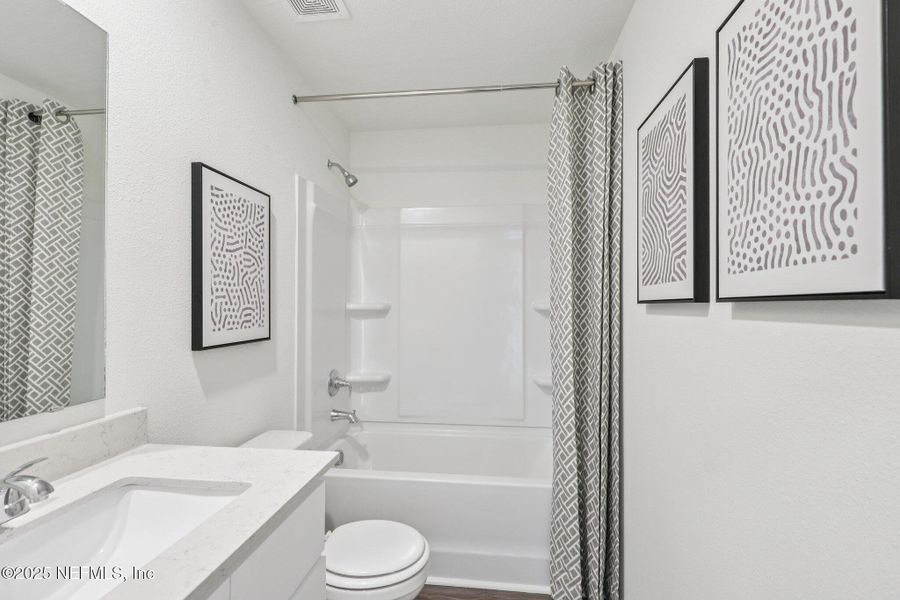 Furnished interior view inside a new home in Kings Landing, Jacksonville (Image 33). Furnished interior view inside a new home in Kings Landing, Jacksonville (Image 33).