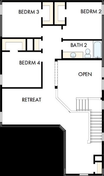 2D floor plan layout of this home in Nexus – Park Collection, Gallatin, TN (Image 3). 2D floor plan layout of this home in Nexus – Park Collection, Gallatin, TN (Image 3).
