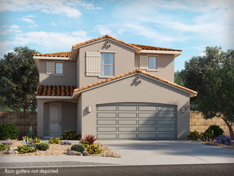 Representative exterior photo of a completed home built from the Vineyard by Meritage Homes in La Estancia - Homestead, Tucson, AZ (Image 1).