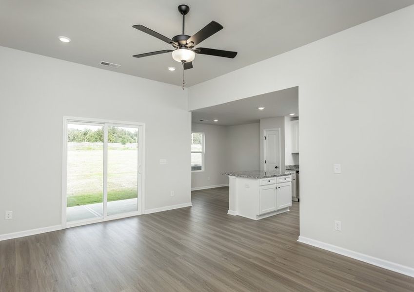Sliding glass door to the backyard