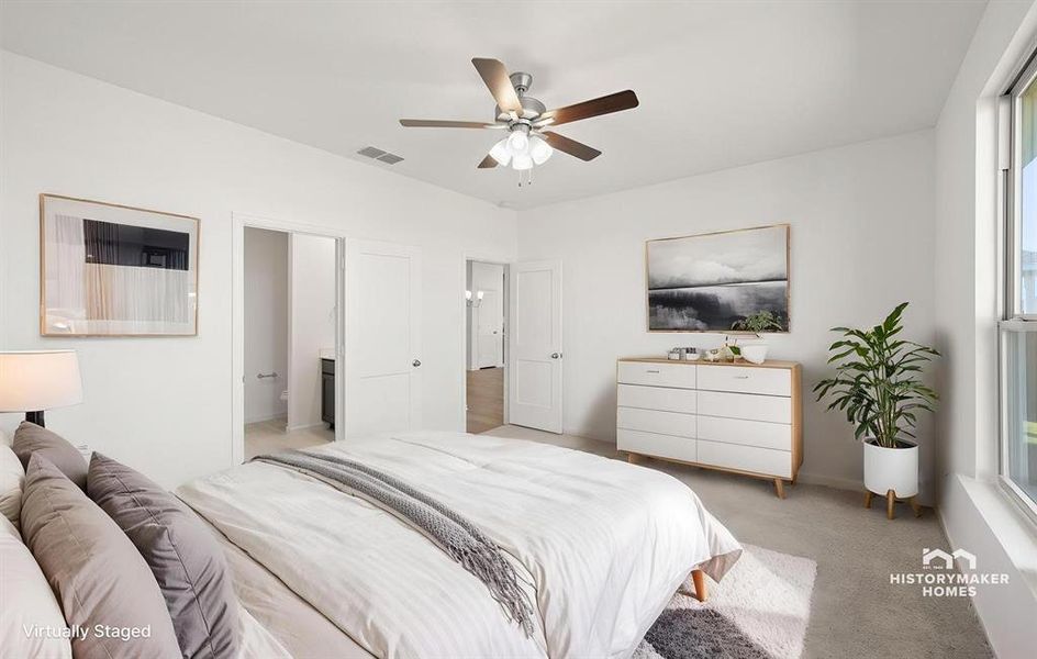 staged primary bedroom