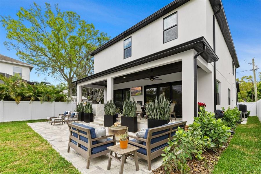 Exterior details and patio area of a home in , Tampa (Image 36).