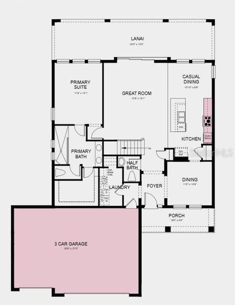 2D floor plan layout of this home in Brookland Park, Auburndale, FL (Image 2).