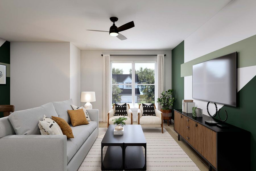 Representative furnished interior of a home built from the The Silverpoint by David Weekley Homes in Furst Ranch, Bartonville (Image 5).