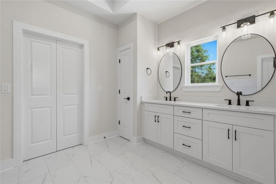Furnished interior view inside a new home in , White (Image 16).