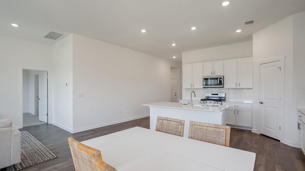 Furnished interior view inside a new home in Rosenbusch Ranch, Leander (Image 6). Furnished interior view inside a new home in Rosenbusch Ranch, Leander (Image 6).