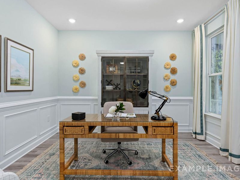 Furnished interior view inside a new home in Retreat at North Main, Lillington (Image 1). Furnished interior view inside a new home in Retreat at North Main, Lillington (Image 1).