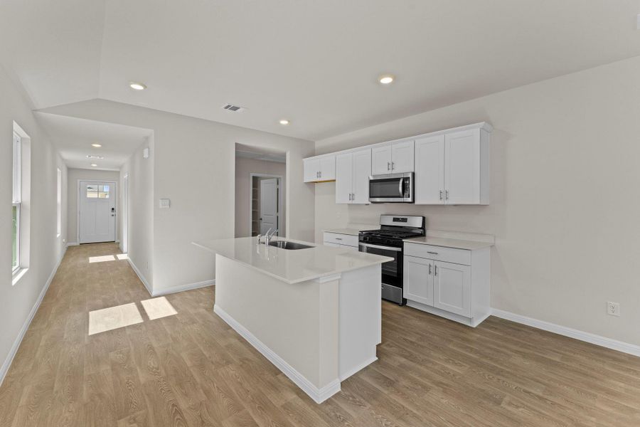 Furnished interior view inside a new home in Whisper South, San Marcos (Image 6). Furnished interior view inside a new home in Whisper South, San Marcos (Image 6).