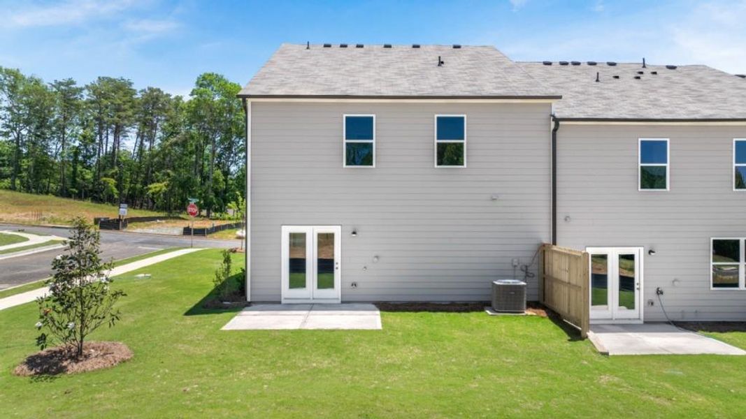 Exterior details and patio area of a home in Village at Pine Valley, Gainesville (Image 3). Exterior details and patio area of a home in Village at Pine Valley, Gainesville (Image 3).