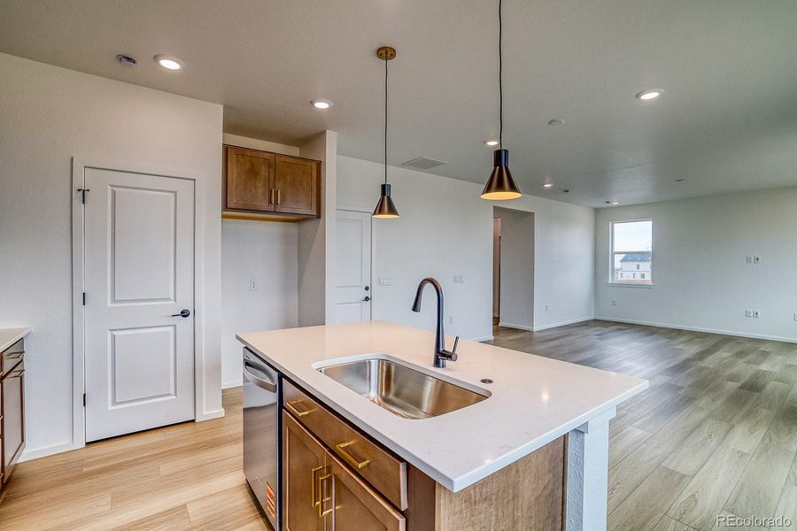 Furnished interior view inside a new home in Harvest Crossing, Aurora (Image 9). Furnished interior view inside a new home in Harvest Crossing, Aurora (Image 9).