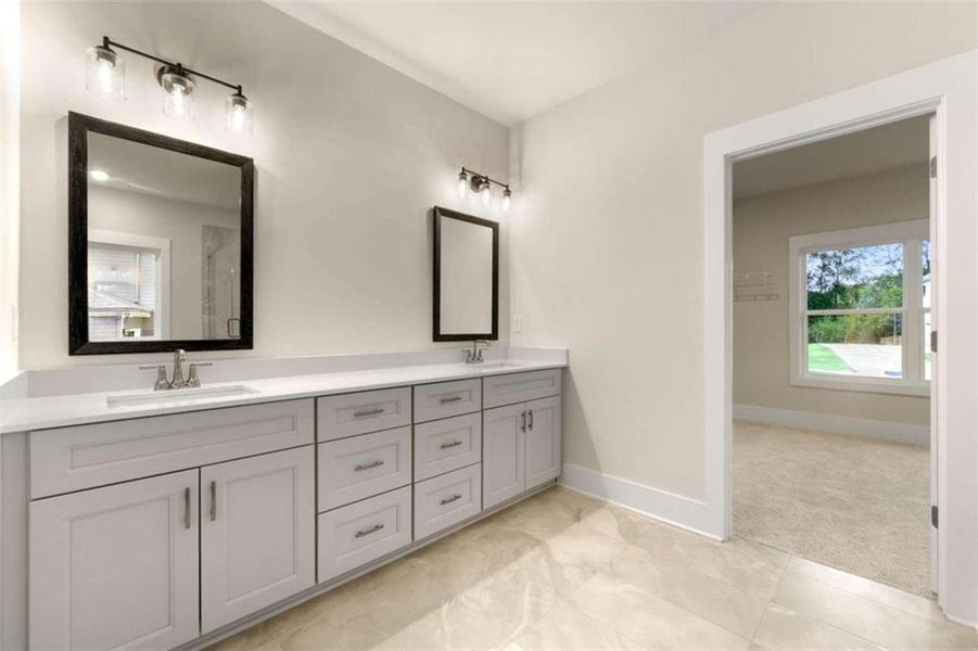 Furnished interior view inside a new home in Steeplechase, Hoschton (Image 10).