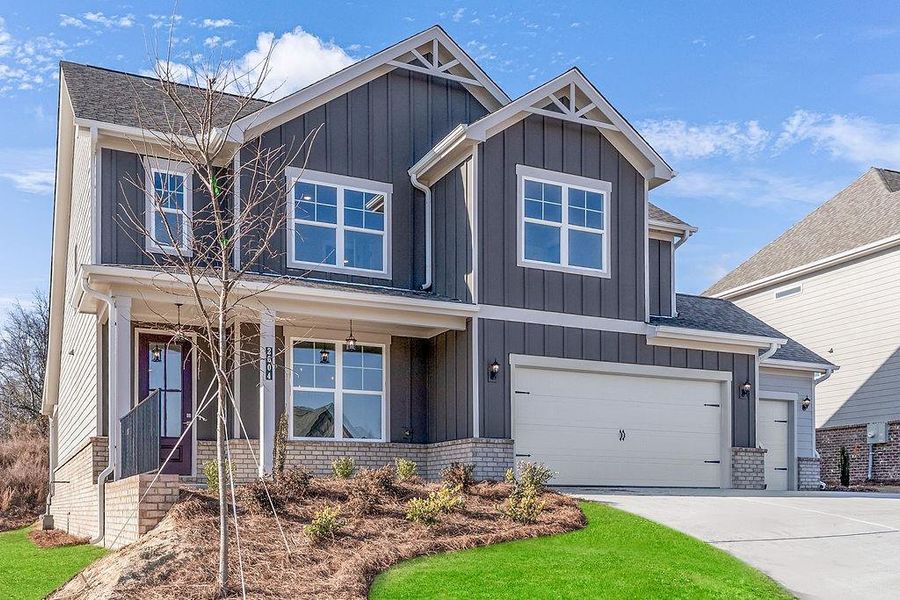 Front exterior of a new home in , Gainesville, GA, highlighting curb appeal (Image 1). Front exterior of a new home in , Gainesville, GA, highlighting curb appeal (Image 1).