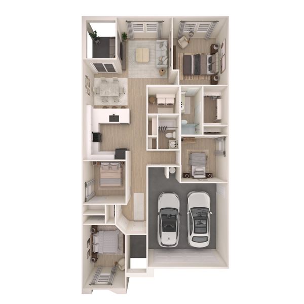 2D floor plan layout for the Finlay by K. Hovnanian® Homes in Monroe Ranch, Buckeye, AZ (Image 4). 2D floor plan layout for the Finlay by K. Hovnanian® Homes in Monroe Ranch, Buckeye, AZ (Image 4).