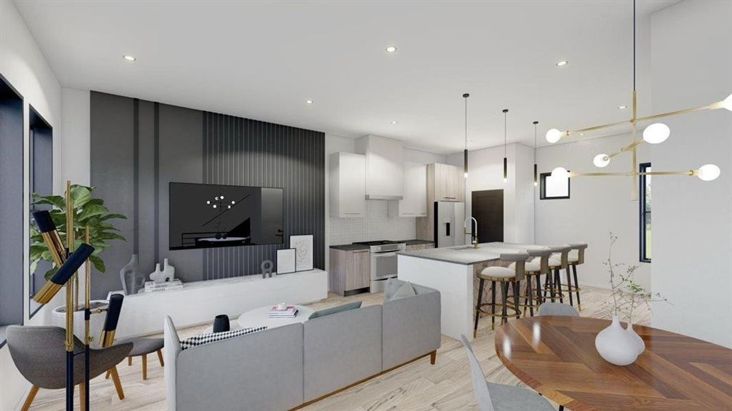 Furnished interior view inside a new home in , Dallas (Image 3).