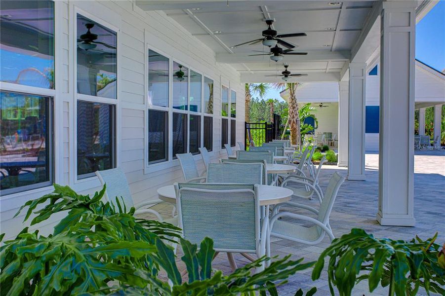 Exterior details and patio area of a home in Sawmill Branch Express, Palm Coast (Image 3).