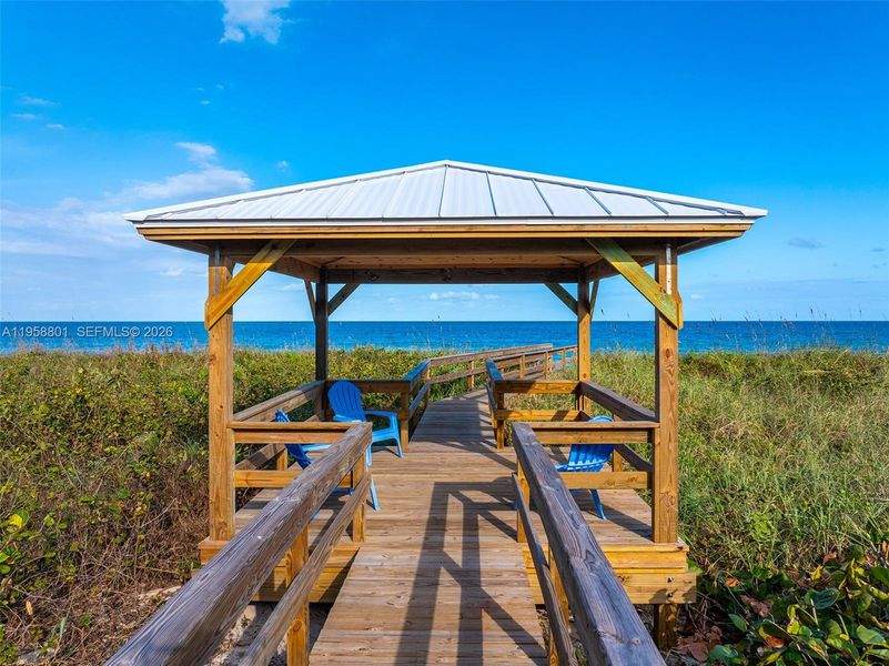 private oceanfront gazebo for morning coffee champagne evenings