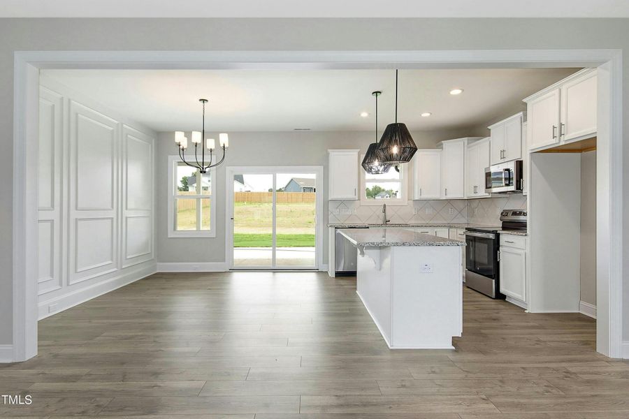 Large kitchen/dining area