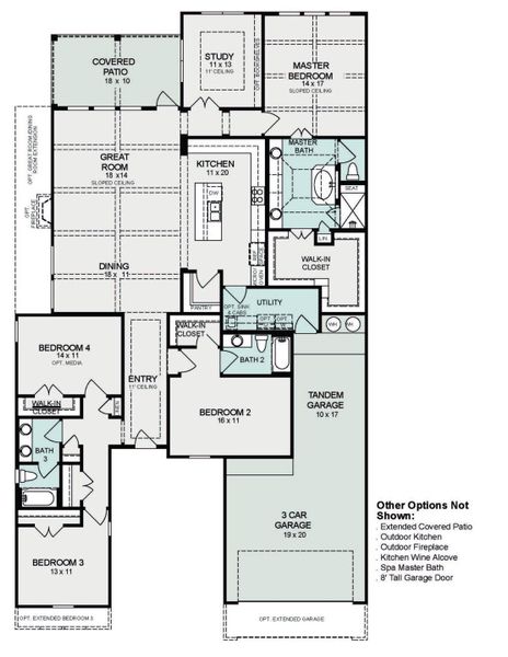Leon Floor Plan Layout in Audubon 60's, Magnolia | Sitterle Homes