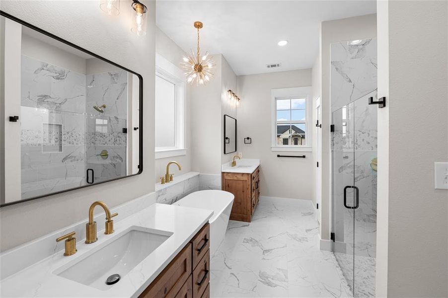 Furnished interior view inside a new home in , Point (Image 21).