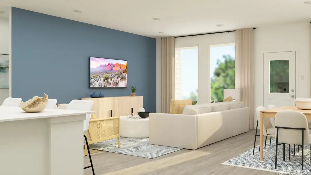 Furnished interior view inside a new home in Tres Laurels, San Antonio (Image 3). Furnished interior view inside a new home in Tres Laurels, San Antonio (Image 3).
