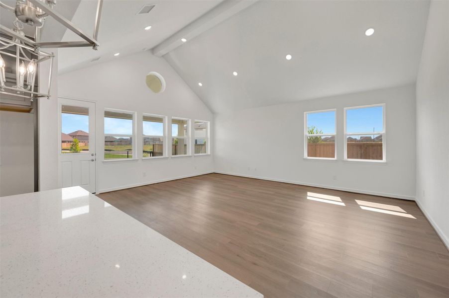 Kitchen open to the living area