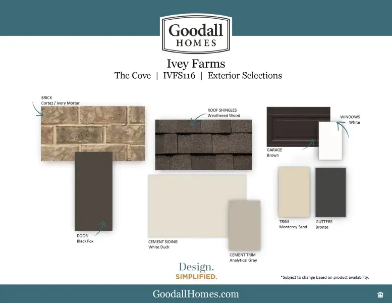 Sample of building materials used in homes in Ivey Farms, Farragut (Image 39). Sample of building materials used in homes in Ivey Farms, Farragut (Image 39).