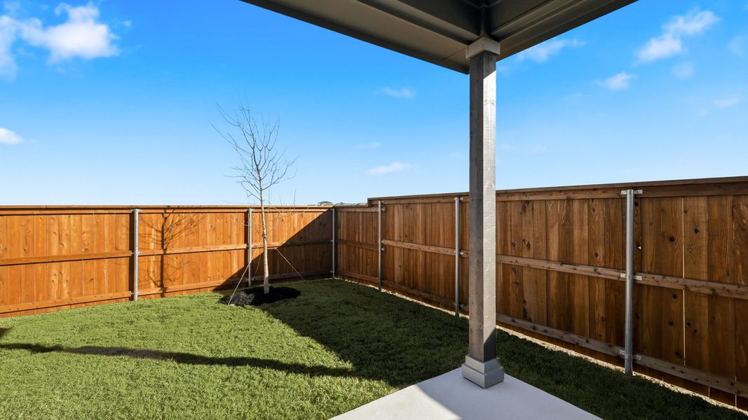 Exterior details and patio area of a home in Green Meadows Premier, Celina (Image 4). Exterior details and patio area of a home in Green Meadows Premier, Celina (Image 4).
