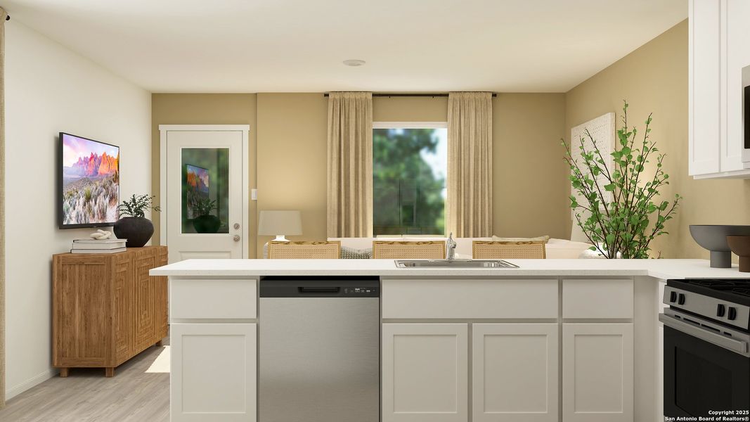 Furnished interior view inside a new home in Tres Laurels, San Antonio (Image 2).