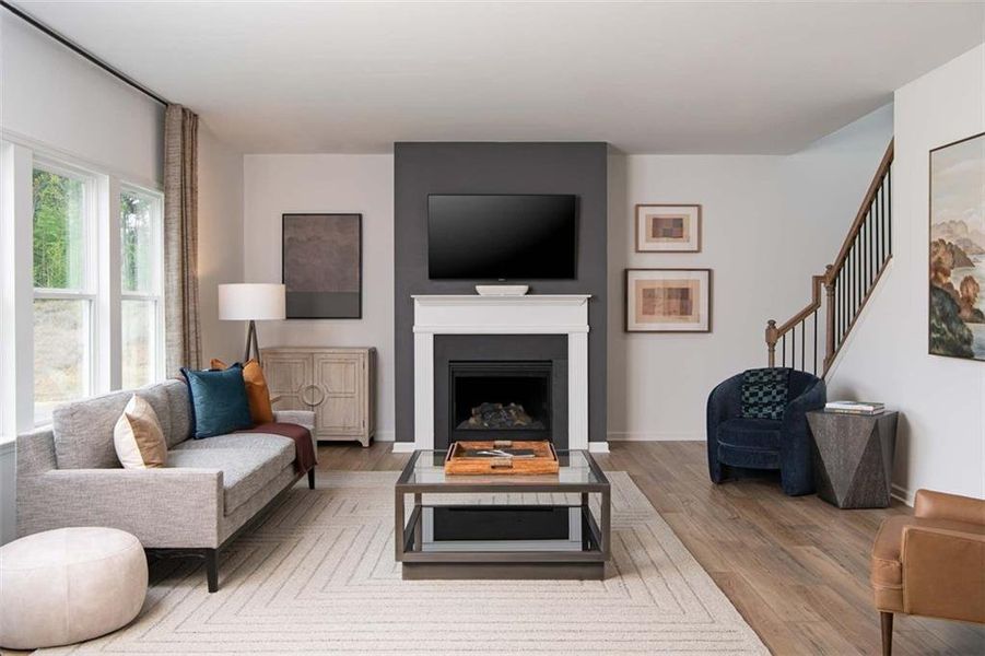 Furnished interior view inside a new home in Arbors at Richland Creek, Buford (Image 11). Furnished interior view inside a new home in Arbors at Richland Creek, Buford (Image 11).