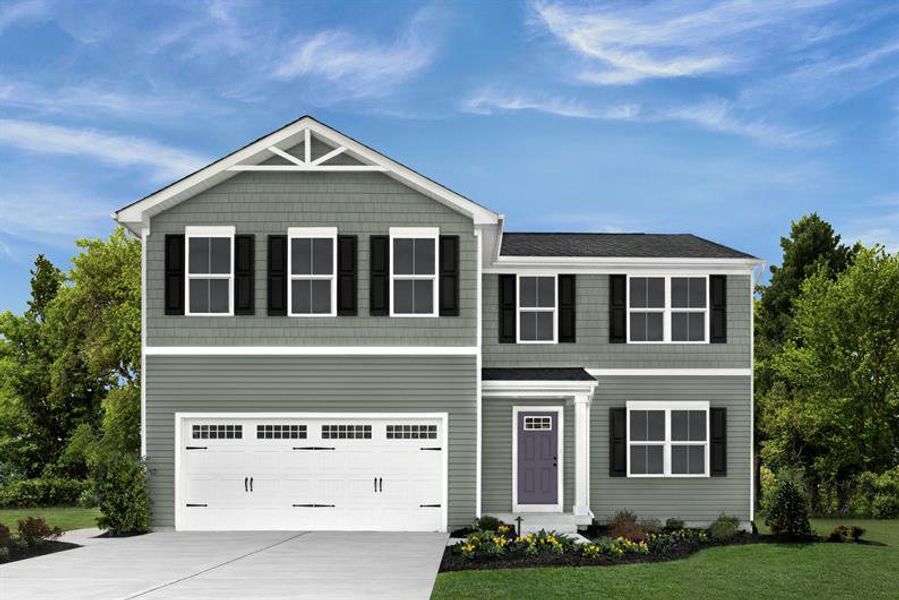 Representative exterior photo of a completed home built from the Elder by Ryan Homes in Quails Run, Lyman, SC (Image 1).