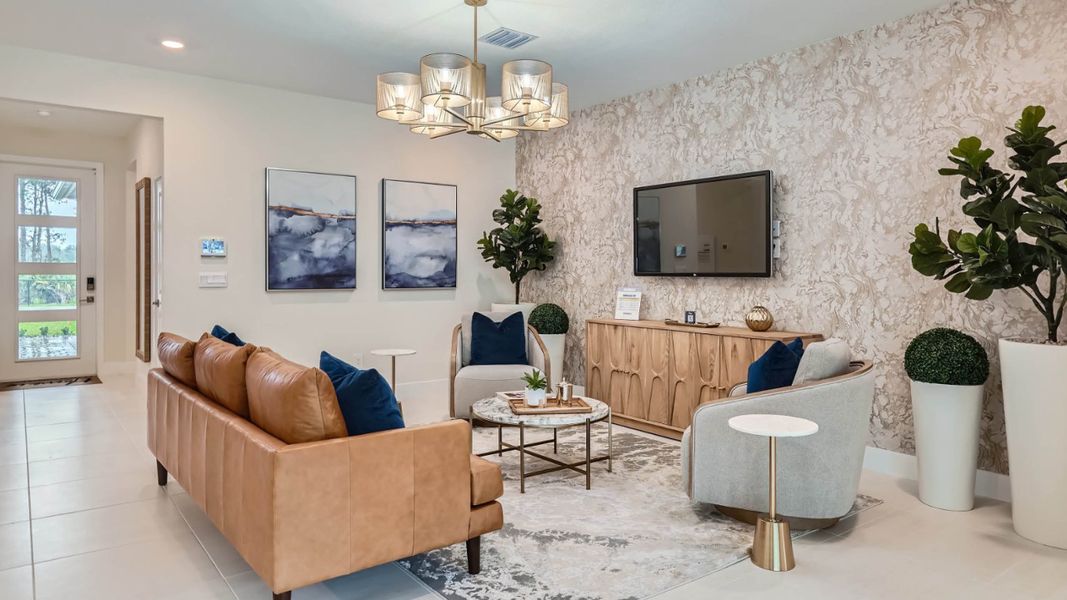 Furnished interior view inside a new home in Mockingbird Reserve at Winding Oaks, Ocala (Image 3).