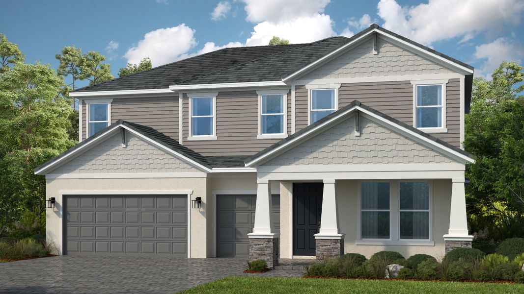 Representative exterior photo of a completed home built from the Waikiki by Taylor Morrison in Victoria Lakes, Odessa, FL (Image 1). Representative exterior photo of a completed home built from the Waikiki by Taylor Morrison in Victoria Lakes, Odessa, FL (Image 1).