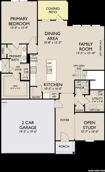 2D floor plan layout of this home in The Wilder, Adkins, TX (Image 3).