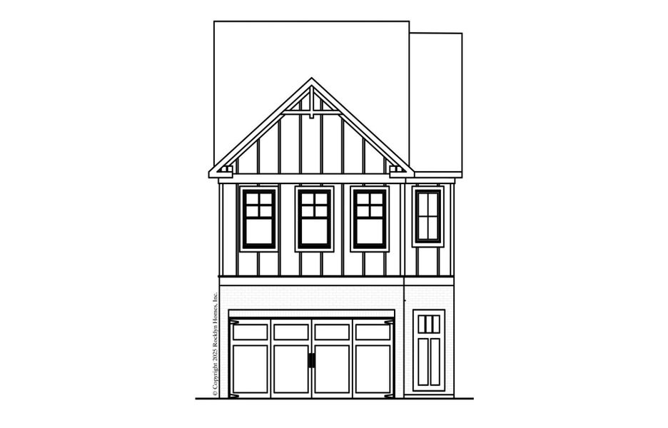 Representative exterior photo of a completed home built from the Hanover by Rocklyn Homes in Old Salem Crossing, Conyers, GA (Image 1).