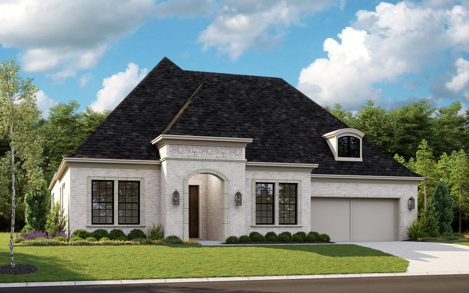Representative exterior photo of a completed home built from the 5541 by Tradition Homes in Mustang Lakes, McKinney, TX (Image 19).