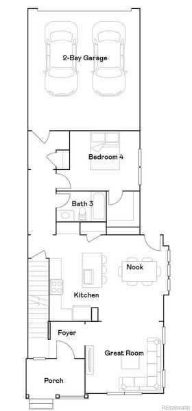 2D floor plan layout of this home in Timber Lark, Fort Collins, CO (Image 3).