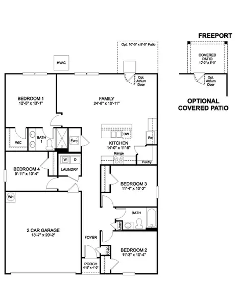 2D floor plan layout for the Freeport by D.R. Horton in Prairie Pass, Apison, TN (Image 3). 2D floor plan layout for the Freeport by D.R. Horton in Prairie Pass, Apison, TN (Image 3).