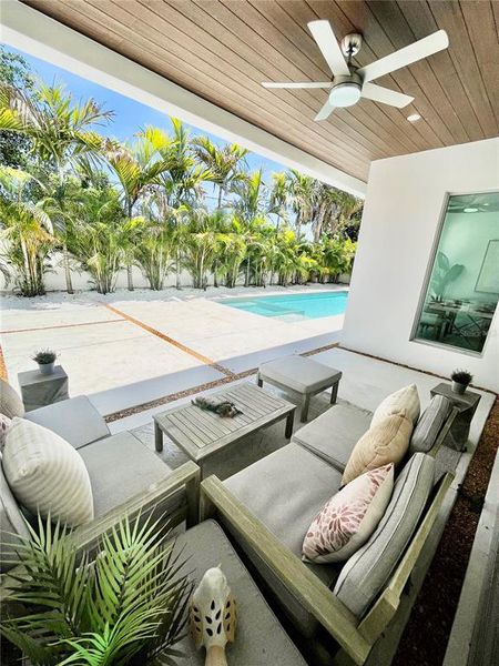 Exterior details and patio area of a home in , Sarasota (Image 21).