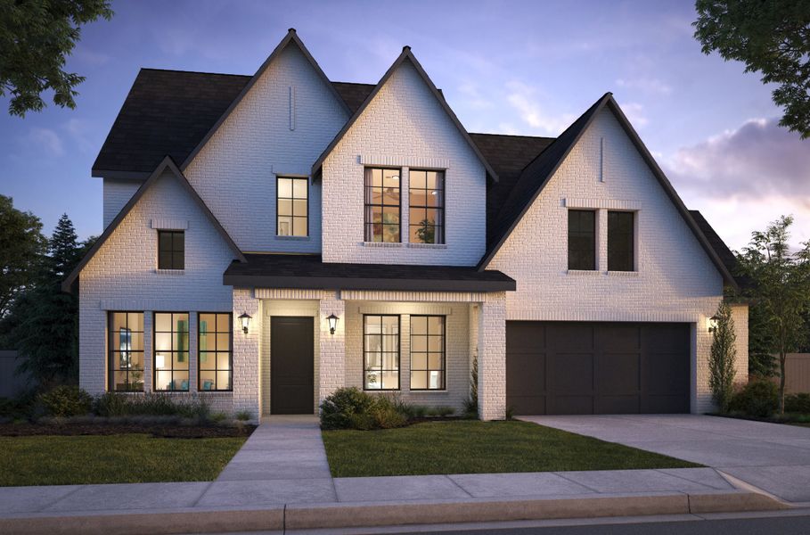 Representative exterior photo of a completed home built from the Stella by Southgate Homes in Windsong Ranch 71' Series, Prosper, TX (Image 2). Representative exterior photo of a completed home built from the Stella by Southgate Homes in Windsong Ranch 71' Series, Prosper, TX (Image 2).