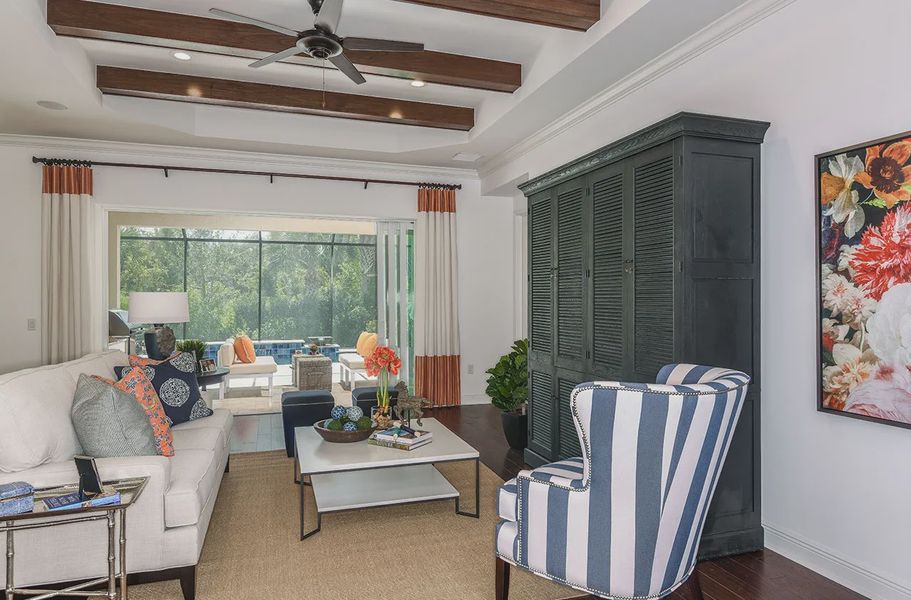 Furnished interior view inside a new home in Boca Royale Golf and Country Club at Wellen Park, Englewood (Image 5). Furnished interior view inside a new home in Boca Royale Golf and Country Club at Wellen Park, Englewood (Image 5).