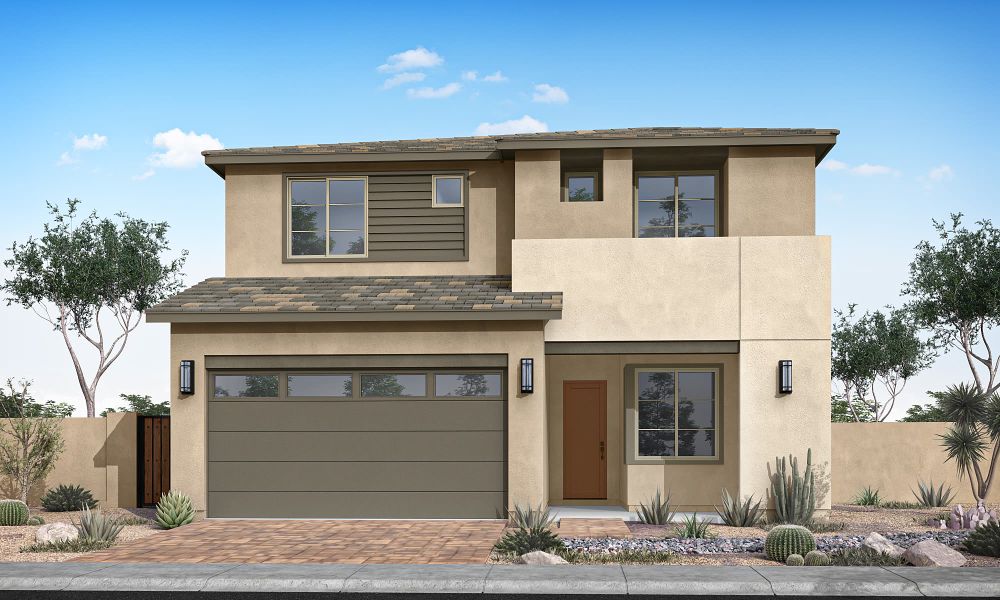 Representative exterior photo of a completed home built from the Tipton Plan 3507 by Tri Pointe Homes in Soleo, San Tan Valley, AZ (Image 21). Representative exterior photo of a completed home built from the Tipton Plan 3507 by Tri Pointe Homes in Soleo, San Tan Valley, AZ (Image 21).