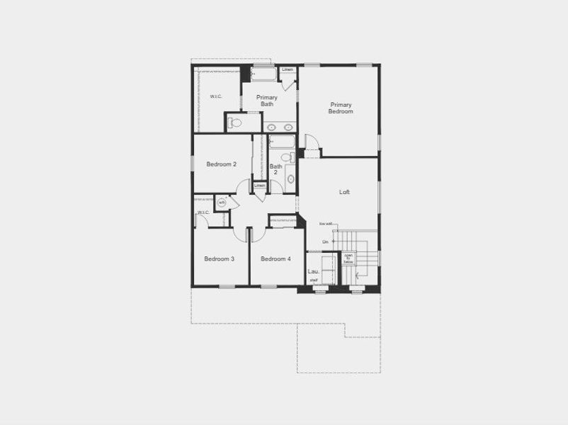 2D floor plan layout for the Plan 2504 by KB Home in Bennett Crossing Classic, Bennett, CO (Image 6). 2D floor plan layout for the Plan 2504 by KB Home in Bennett Crossing Classic, Bennett, CO (Image 6).
