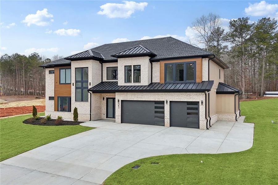 Front exterior of a new home in , Auburn, GA, highlighting curb appeal (Image 24).