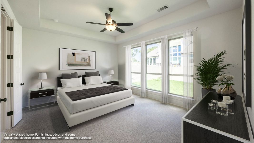 Furnished interior view inside a new home in Wolf Ranch, Georgetown (Image 6). Furnished interior view inside a new home in Wolf Ranch, Georgetown (Image 6).