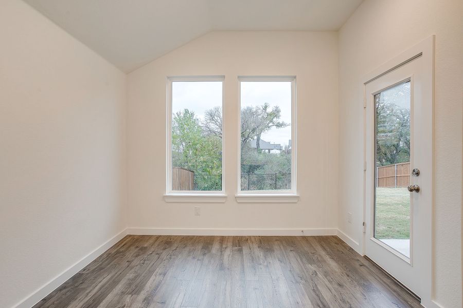 Representative unfurnished interior of a home built from the Edgewood by Graham Hart Home Builder in Bear Ridge, Burleson (Image 22). Representative unfurnished interior of a home built from the Edgewood by Graham Hart Home Builder in Bear Ridge, Burleson (Image 22).
