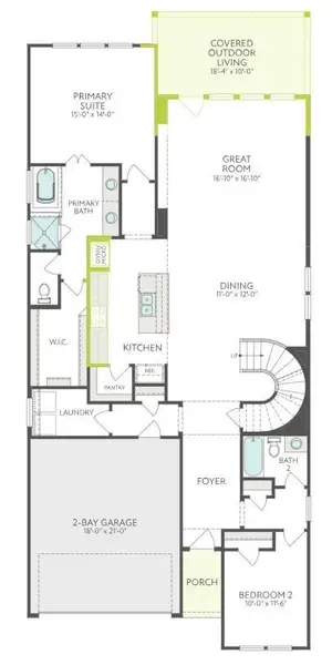 2D floor plan layout of this home in Pecan Ridge, Fulshear, TX (Image 3).