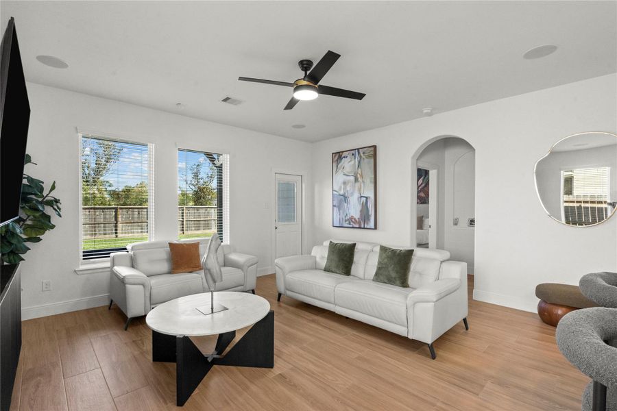 Furnished interior view inside a new home in , Santa Fe (Image 23). Furnished interior view inside a new home in , Santa Fe (Image 23).