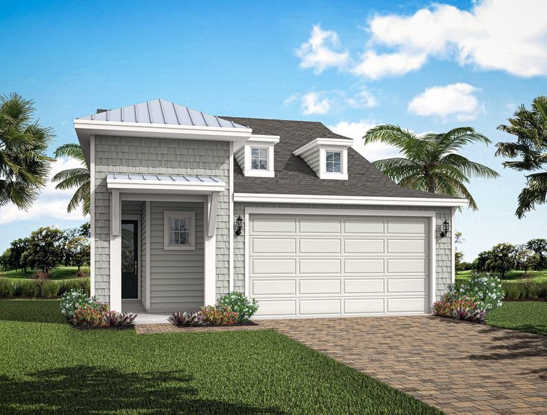 Representative exterior photo of a completed home built from the Naples by Riverside Homes in Mariposa at EverRange, Jacksonville, FL (Image 21).