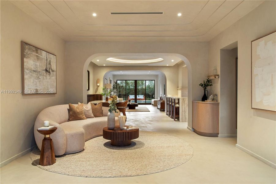 Furnished interior view inside a new home in , Miami Beach (Image 6). Furnished interior view inside a new home in , Miami Beach (Image 6).