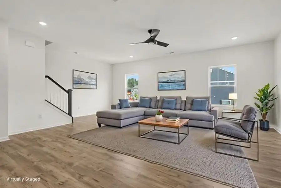 Representative furnished interior of a home built from the Darlow TH by True Homes in Penley Place Townhomes, Clover (Image 3). Representative furnished interior of a home built from the Darlow TH by True Homes in Penley Place Townhomes, Clover (Image 3).